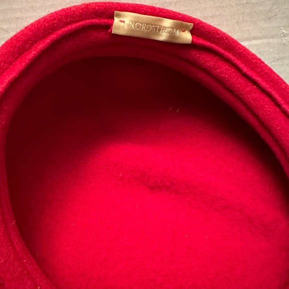 Nordstrom Red Wool Beret - Picture 3 of 3